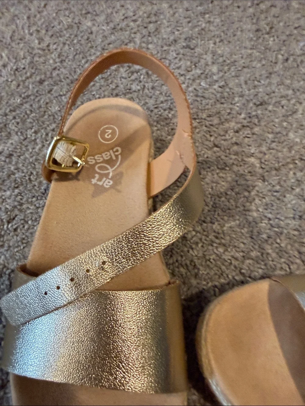 art class Metallic Gold Crisscross Buckle Sandals